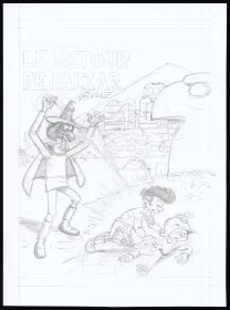 Projet de couverture, Le Scrameustache, Le retour de Falzar (T.34),  Gos / Walt