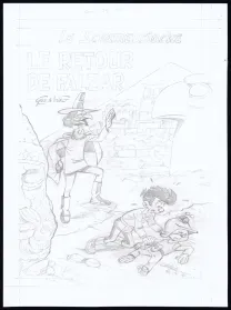Projet de couverture, Le Scrameustache, Le retour de Falzar (T.34),  Gos / Walt