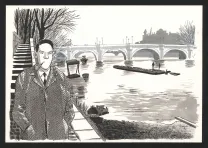 Black and white illustration, Nestor Burma, Emmanuel Moynot