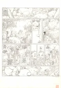 Black and white original page, Le Vent dans les Sables , Le Chant des dunes (T.4), Michel Plessix