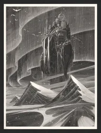Illustration noir et blanc, La Passe-miroir, Nicolas Delort