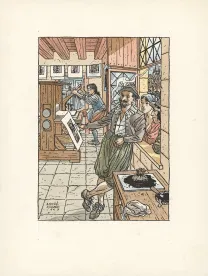 Colored illustration, Les 7 Vies de l'Épervier, André Juillard