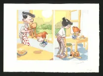 Colored original page, Boule et Bill, La partie de crêpes  (T.1), José Luis Munuera