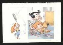 Colored original page, Boule et Bill, La partie de crêpes  (T.1), José Luis Munuera