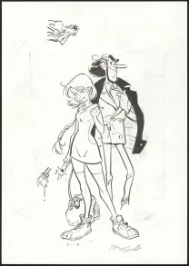 Black and white illustration, Zorglub, La fille du Z  (T.1), José Luis Munuera