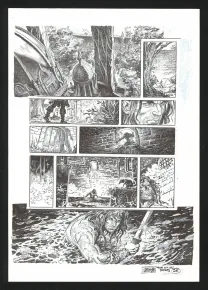 Planche noir et blanc, Conan le Cimmérien, La Maison aux trois bandits (T.10), Paolo Martinello 