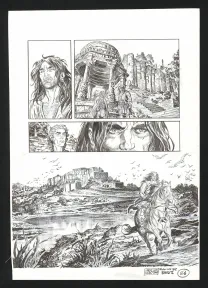 Black and white original page, Conan le Cimmérien, La Maison aux trois bandits (T.10), Paolo Martinello 