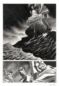 Planche noir et blanc, Hommes à la mer,  Riff Reb's