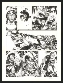 Planche noir et blanc, Jazz Maynard, Trois corbeaux (T.6),  Roger