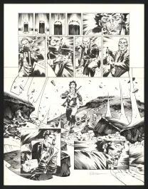 Planche noir et blanc, Jazz Maynard, Trois corbeaux (T.6),  Roger