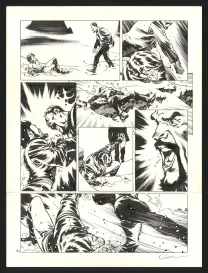 Planche noir et blanc, Jazz Maynard, Trois corbeaux (T.6),  Roger