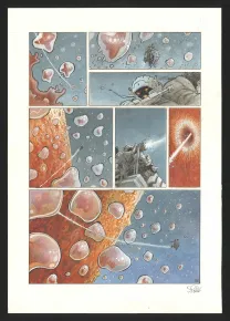 Colored original page, Orbital, Contacts (T.8), Serge Pellé