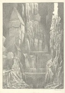 Illustration noir et blanc, Les Carnets Lovecraft, Les Rats dans les murs, Armel Gaulme