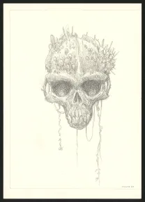 Illustration noir et blanc, Les Carnets Lovecraft, Les Rats dans les murs, Armel Gaulme