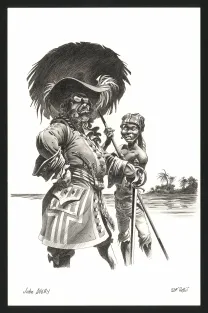 Illustration noir et blanc, Marines,  Riff Reb's