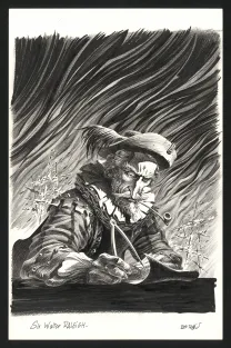 Black and white illustration, Marines,  Riff Reb's