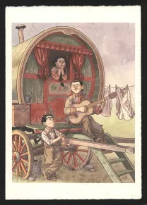 Colored illustration, Django Main de feu,  Efa