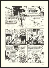 Planche noir et blanc, SuperGroom, La Guerre olympique (T.2),  Yoann