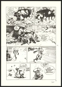 Black and white original page, SuperGroom, La Guerre olympique (T.2),  Yoann