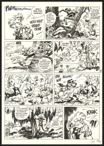 Planche noir et blanc, Spirou et Fantasio, Dans les griffes de la Vipère (T.53),  Yoann
