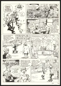 Planche noir et blanc, Spirou et Fantasio, Dans les griffes de la Vipère (T.53),  Yoann
