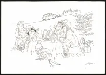 Black and white illustration, Les Beaux étés, Jordi Lafebre