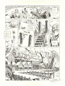 Black and white original page, Asgard, Le Serpent-Monde (T.2), Ralph Meyer