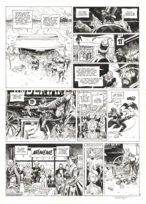 Black and white original page, Undertaker, L'Indien blanc (T.5), Ralph Meyer