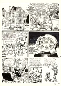 Planche noir et blanc, Spirou et Fantasio, Le Groom de Sniper Alley (T.54),  Yoann