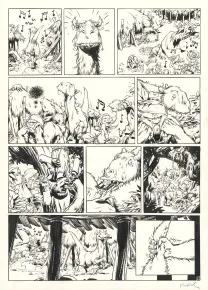 Planche noir et blanc, Trolls de Troy, Rock'N'Troll Attitude (T.8), Jean-Louis Mourier
