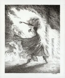 Illustration noir et blanc, Le Testament de Charlemagne, Tom Cuzor