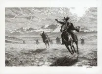 Illustration noir et blanc, Le Chien de Guerre et la Douleur du monde, Tom Cuzor
