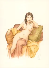 Colored illustration, Mata Hari, Laurent Paturaud