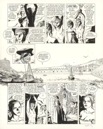 Black and white original page, L'Épervier, Corsaire du Roy (T.8), Patrice Pellerin
