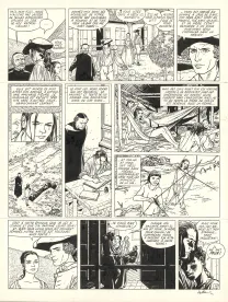 Black and white original page, L'Épervier, Le Trésor du Mahury (T.5), Patrice Pellerin