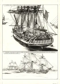 Black and white original page, USS Constitution, Livre II - Il y a deux justices en mer, celle des gradés et celle des sans grades (T.2), Franck Bonnet