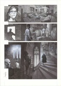 Black and white original page, La Mort vivante, Alberto Varanda