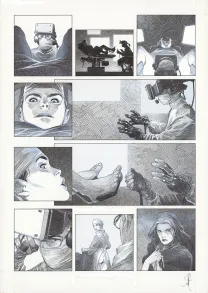 Black and white original page, La Mort vivante, Alberto Varanda