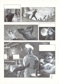 Black and white original page, La Mort vivante, Alberto Varanda