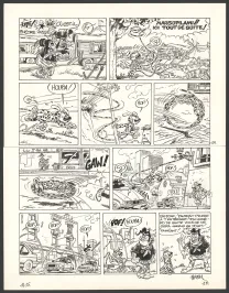 Black and white original page, Le Marsupilami, C'est quoi ce cirque !? (T.15),  Batem