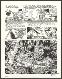 Planche noir et blanc, Le Marsupilami, Croc vert (T.23),  Batem