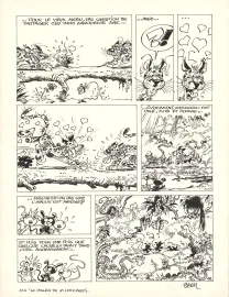 Planche noir et blanc, Le Marsupilami, Le Pollen du Monte Urticando (T.4),  Batem