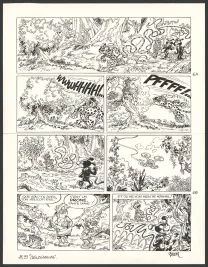 Planche noir et blanc, Le Marsupilami, Quilzèmhoal (T.29),  Batem