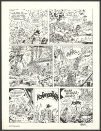 Black and white original page, Le Marsupilami, Fordlandia (T.6),  Batem