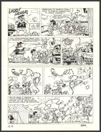 Planche noir et blanc, Le Marsupilami, Tous en piste (T.16),  Batem