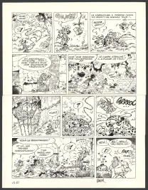 Planche noir et blanc, Le Marsupilami, Robinson Academy (T.18),  Batem