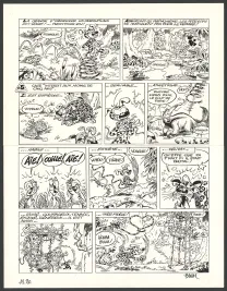 Planche noir et blanc, Le Marsupilami, Viva Palombia ! (T.20),  Batem