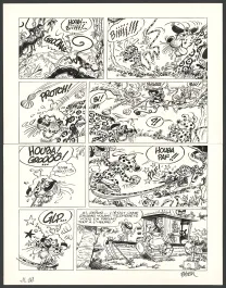 Planche noir et blanc, Le Marsupilami, Magie blanche (T.19),  Batem