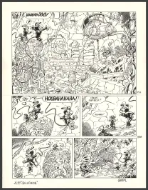 Planche noir et blanc, Le Marsupilami, Quilzèmhoal (T.29),  Batem