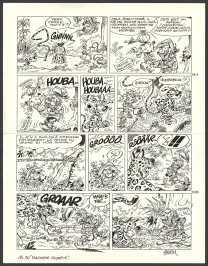 Black and white original page, Le Marsupilami, Palombie secrète (T.30),  Batem